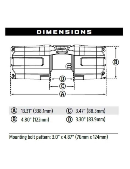 Winche Axon 35 Cable Metálico  WARN
