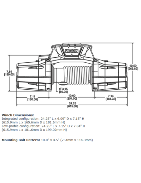 Winche ZEON 12-S Piola Sintética  WARN
