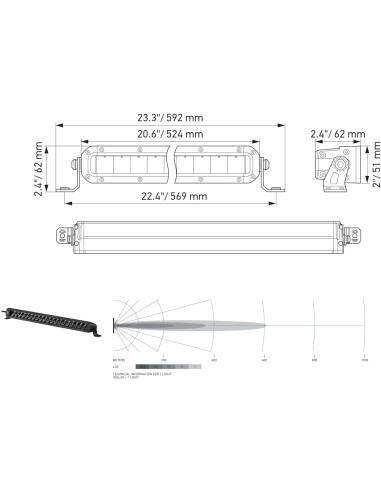 Barra Led Black Magic Tought 32" led  HELLA